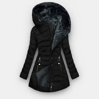 Kori™ | Kuscheliger Fell-Futter Mantel in Schwarz