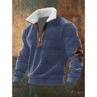 Tobias | ThermoSoft | Fleecepullover mit Stehkragen in Blau