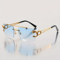 Retro-Stil Rahmenlose Sonnenbrille für Herren | Ideal für den täglichen Gebrauch im Freien in Blau