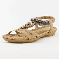 Damen Sandalen Bohemien Stil Bequemer Passform Sommer in Beige
