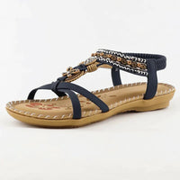 Damen Sandalen Bohemien Stil Bequemer Passform Sommer in Blau