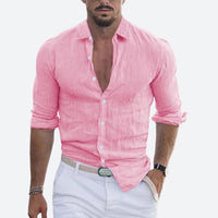 Felix | Herren Leichtes Sommer Freizeithemd in Rosa
