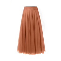 Maleah - Eleganter Faltenrock in Braun