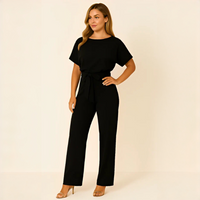 Nora - Stilvoller Jumpsuit mit Gürtel in Schwarz
