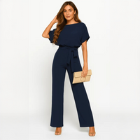 Nora - Stilvoller Jumpsuit mit Gürtel in Dunkelblau