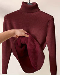 Mara | Warmer Rollkragenpullover weich & modern in Dunkelrot
