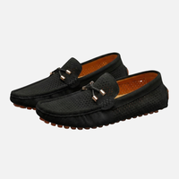 Wolfgang | Herren Atmungsaktive Sommer Loafer Perforation – Perforierte Loafer Herren in Schwarz