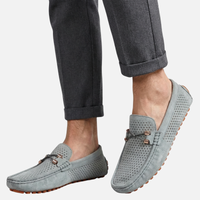 Wolfgang | Herren Atmungsaktive Sommer Loafer Perforation – Perforierte Loafer Herren in Grau