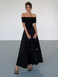 Brynhilde | Damen Elegant Vintage Kleid | Maxi in Schwarz