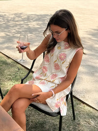 Lara | Sommer Kleid Damen Romantischer Print in Weiß