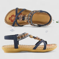 Damen Sandalen Schmuck Verstellbaren Riemen in Kobaltblau