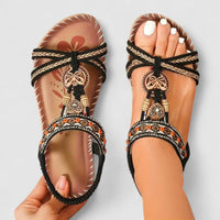 Damen Sandalen Schmuck Verstellbaren Riemen in Hellschwarz