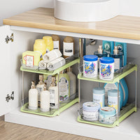 Badezimmer Organizer Schrankorganizer Ausziehbar Stapelbar Acryl in Grün