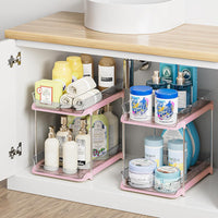 Badezimmer Organizer Schrankorganizer Ausziehbar Stapelbar Acryl in Rosa