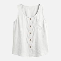 Ortrud | Damen Baumwoll-Tanktop Lockerer Schnitt – Locker Tank Top Sommer in Weiß