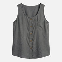 Ortrud | Damen Baumwoll-Tanktop Lockerer Schnitt – Locker Tank Top Sommer in Grau