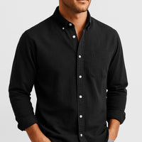 Brandon | Herren Klassisches Button-Down Hemd in Schwarz