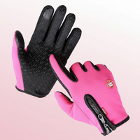 Beheizte Handschuhe Winter Wasserdicht Touchscreen Warm Grip in Rosa