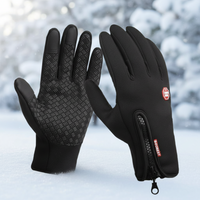 Beheizte Handschuhe Winter Wasserdicht Touchscreen Warm Grip in Schwarz