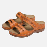 Tanja | Damen Bequeme Sommer Pantoletten Lochmuster – Komfort Pantoletten Sommer in Orange