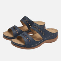Tanja | Damen Bequeme Sommer Pantoletten Lochmuster – Komfort Pantoletten Sommer in Blau