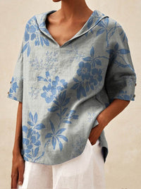 Andrea | Elegantes Top mit V-Ausschnitt in Blau