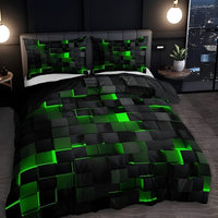 Bettwäsche Set Mikrofaser Modern 3D Muster Schlafzimmer in Grün