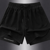 Geometrische Sportshorts für Damen – Stylisch und atmungsaktiv für Fitness und Laufen in Schwarz