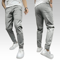 Leon | Stylishe Herren Stretch-Cargohose für Alltag in Hellgrau