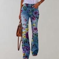 Blaire | Jeans mit hoher Taille und Schlag in Lila Roses