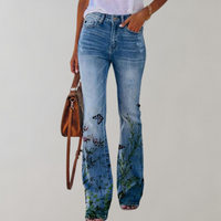 Blaire | Jeans mit hoher Taille und Schlag in Butterflies