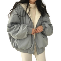 Caitlin | Damen Winterjacke mit Kapuze und Taschen in Blau