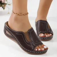 Damen Sandalen Orthopädische Keilabsätze Bequeme Sommerlooks in Braun