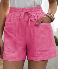 Lotta | Luftige Paperbag-Shorts in Rosa