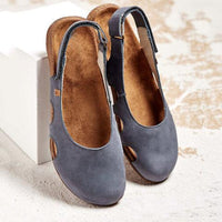 Damen Sandalen Nobel Orthopädisch Verstellbarem Riemen in Blau