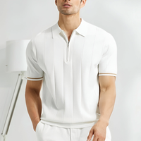 Damon | Herren Kurzarm Poloshirt | Gezippt in Weiß