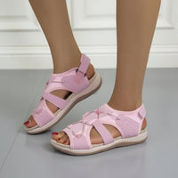 Damen Sandalen Klettverschluss Komfortsohle in Rosa