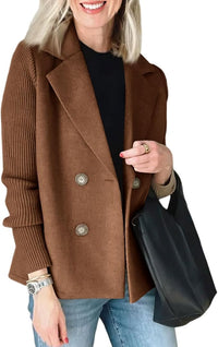 Camela | Blazer mit gestrickten Ärmeln in Braun