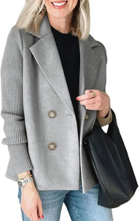 Camela | Blazer mit gestrickten Ärmeln in Grau