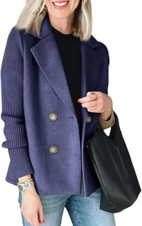 Camela | Blazer mit gestrickten Ärmeln in Blau