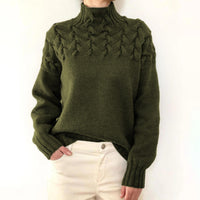 Paula | Kuscheliger Strickpullover für Wintertage in Dunkelgrün