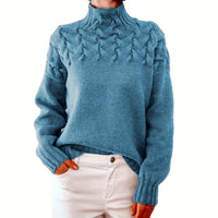 Paula | Kuscheliger Strickpullover für Wintertage in Himmelblau