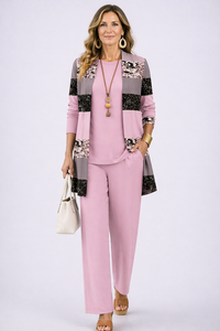Patricia | Elegantes 3-teiliges Casual-Set in Rosa