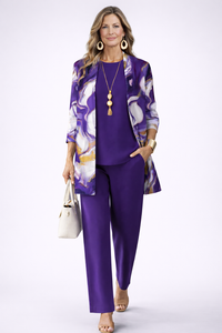 Gavina | Elegantes 3-teiliges Casual-Set in Lila
