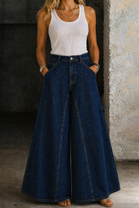 Ivy | Hochtaillierte Jeans in Meerblau