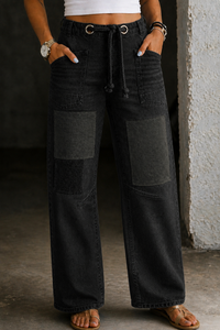 Margaret | Patchwork Jogginghose in Schwarz