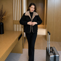 Celeste™ Jacke mit Kuscheligem Plüschfutter für Kalte Tage in Schwarz