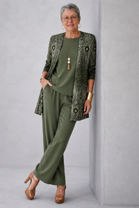 Hannelore | Elegantes 3-teiliges Casual-Set in Grün