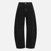 Emmi | Damen Jeans Stretch-Denim Weites Bein – Wide Leg Stretch Jeans Damen in Schwarz