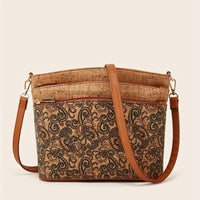 Damen-Schultertasche im Ethno-Stil aus PU-Leder in Braun 2